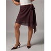 image:imageFloerns Womens Wrap Asymmetrical Tiered Chiffon Tie Side Flowy SkirtBrown