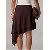image:imageFloerns Womens Wrap Asymmetrical Tiered Chiffon Tie Side Flowy SkirtBrown