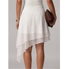 image:imageFloerns Womens Wrap Asymmetrical Tiered Chiffon Tie Side Flowy SkirtWhite