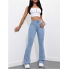 image:imageFloerns Womens Y2k Denim Pants High Waisted Flare Leg Trendy Stretchy Bootcut JeansLight Wash