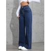 image:imageFloerns Womens Y2k Denim Pants High Waisted Straight Leg Stretchy Streetwear JeansDark Wash
