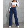 image:imageFloerns Womens Y2k Denim Pants High Waisted Straight Leg Stretchy Streetwear JeansDark Wash