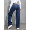 image:imageFloerns Womens Y2k Denim Pants High Waisted Straight Leg Stretchy Streetwear JeansDark Wash
