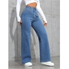 image:imageFloerns Womens Y2k Denim Pants High Waisted Straight Leg Stretchy Streetwear JeansMedium Wash