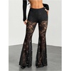image:imageFloerns Womens Y2k Lace Pants Low Rise Flare Leg Concert Outfit Party TrousersBlack