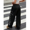 image:imageFloerns Womens Y2k Letter Rhinestone Baggy Sweatpants with PocketsBlack