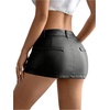 image:imageFloerns Womens Y2k PU Leather Mini Skirt Low Rise Bodycon Stretchy Night Out Party SkortBlack
