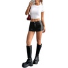 image:imageFloerns Womens Y2k PU Leather Mini Skirt Low Rise Bodycon Stretchy Night Out Party SkortBlack