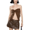 image:imageFloerns Womens Y2k PU Leather Mini Skirt Low Rise Bodycon Stretchy Night Out Party SkortChocolate Brown