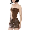 image:imageFloerns Womens Y2k PU Leather Mini Skirt Low Rise Bodycon Stretchy Night Out Party SkortChocolate Brown