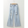 image:imageFloerns Womens Y2k Ripped Denim Pants High Waisted Bell Bottom Flare Leg Boyfriend TrousersBlue
