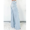 image:imageFloerns Womens Y2k Ripped Denim Pants High Waisted Bell Bottom Flare Leg Boyfriend TrousersBlue