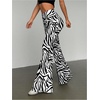 image:imageFloerns Womens Zebra Print Flare Leg Pants High Waisted Bell Bottom Bootcut TrousersBlack and White