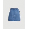 image:imageWomens High Waisted Y2k Big Bow Mini Skirt Wrap Front Bodycon Denim SkirtsMedium Wash