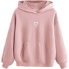 image:imageFloerns Girls Heart Graphic Print Oversized Hoodies Long Sleeve Hooded Sweatshirts For Girls Pullover TopsLight Pink Heart