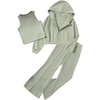 image:imageFloerns Girls Long Sleeve Hoodie Tank Split Flare Pants Set Three Piece OutfitA Green