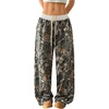 image:imageFloerns Women Camo Baggy Sweatpants Elastic Waist Drawstring Athletic PantsGreen Multi