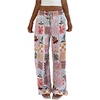 image:imageFloerns Womens Boho Floral Print Wide Leg Pants Drawstring Waist Casual Loose TrousersMulticolor