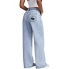 image:imageFloerns Womens Bowknot Embroidery Jeans Y2k Straight Leg Boyfriend Denim PantsLight Wash Cherry