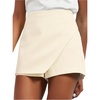image:imageFloerns Womens Casual Mid Waist Skorts Wrap Front Business Casual Outfit Skirt ShortsBeige