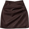 image:imageFloerns Womens Elegant Wrap Ruched Mini Skirt High Waisted Bodycon SkirtBrown