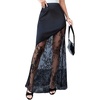 image:imageFloerns Womens Floral Lace Maxi Skirt Elegant High Waisted Sheer Mesh Going Out SkirtsBlack Lace