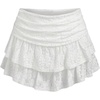 image:imageFloerns Womens Floral Lace Ruffle Skirt Ruched Layered Fairy Y2k Mini Skirt with ShortsWhite