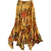 image:imageFloerns Womens Floral Midi Skirt Elastic Waist Ruffle Hem Beach Vacation Boho SkirtYellow