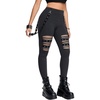 image:imageFloerns Womens Gothic Mesh Leggings Pants Skinny Punk Concert OutfitGrey