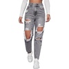 image:imageFloerns Womens High Waist Boyfriend Straight Leg Ripped Jeans Distressed Denim Pants GreyGrey