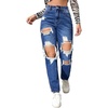 image:imageFloerns Womens High Waist Boyfriend Straight Leg Ripped Jeans Distressed Denim Pants GreyWater Blue