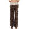 image:imageFloerns Womens Leopard Baggy Pants Summer High Waisted Straight Leg Casual Trousers Resort WearLeopard Brown