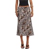 image:imageFloerns Womens Leopard Midi Skirt Low Rise Fishtail Hem Going Out SkirtLight Grey