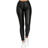 image:imageFloerns Womens PU Leather High Waisted Leggings Stretch Skinny Long Pants with PocketsBlack