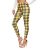 image:imageFloerns Womens Plaid High Waist Active Workout Sport Tights Pants LeggingsA Yellow