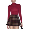 image:imageFloerns Womens Plaid Mini Skirt Low Rise Uniform Preppy A Line Skirt Built in ShortsRed