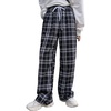 image:imageFloerns Womens Plaid Print Elastic Waist Sleepwear Pajama Bottom PantsBlack White Tartan