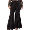 image:imageFloerns Womens Plus Size Flare Leg Palazzo Party Club Bell Bottom PantsBlack