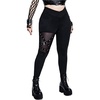 image:imageFloerns Womens Plus Size Goth Leggings Patchwork Punk High Waisted PantsBlack