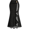 image:imageFloerns Womens Plus Size Polka Dots Elegant Ruffle Going Out Maxi SkirtBlack and White