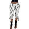image:imageFloerns Womens Polka Dots Capri Pants High Waisted Knot Yoga LeggingsBlack and White