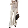 image:imageFloerns Womens Polka Dots Flare High Waisted Ruffle Hem Bell Bottom PantsWhite