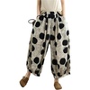 image:imageFloerns Womens Polka Dots Wide Leg Pants Elastic Waist Baggy SweatpantsBlack and White
