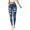 image:imageFloerns Womens Ripped Distressed High Waist Jeans Stretch Denim PantsBlue