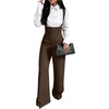 image:imageFloerns Womens Sleeveless Jumpsuit Wide Leg Suspender Pants Overalls with PocketsCoffee Brown