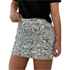 image:imageFloerns Womens Sparkly Sequin Mini Skirt Y2k High Waisted Going Out SkirtSilver