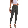 image:imageFloerns Womens Striped Print Wide Waistband Cropped Workout Legging PantsBlack