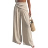 image:imageFloerns Womens Summer Wide Leg Palazzo PantsBeige