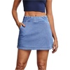 image:imageFloerns Womens Tennis Skirt Elastic Waist Stretch Golf Athletic Mini Denim SkirtBlue