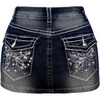 image:imageFloerns Womens Y2k Butterfly Denim Skirts Low Waist Stretch Bodycon Mini SkirtDark Blue
